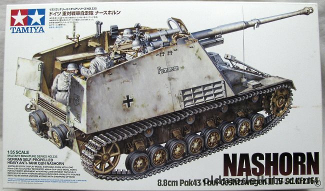 Tamiya 1/35 Nashorn 8.8cm Pak43/1 Geshtzwagen II/IV - Sk.Kfz.164, MM335 plastic model kit